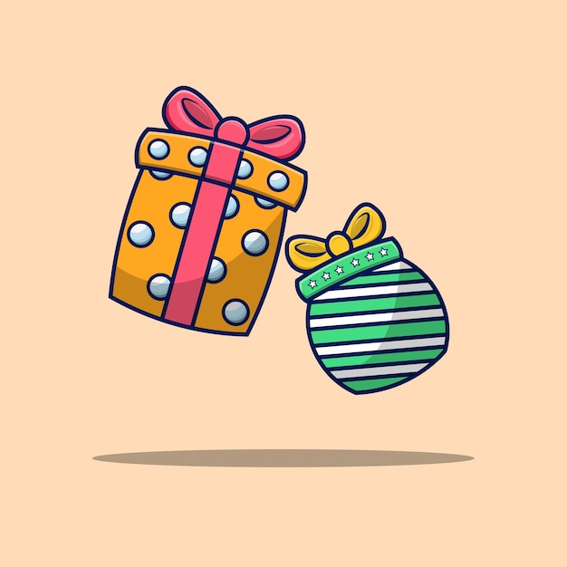 Two cute and colorful gift illustrations vector and illustration