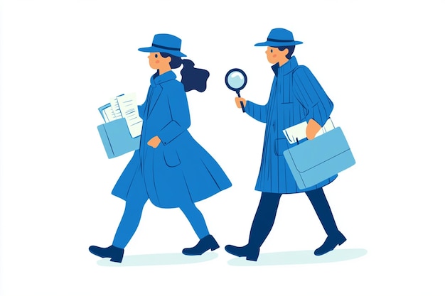 Two Detective Characters Vector Design