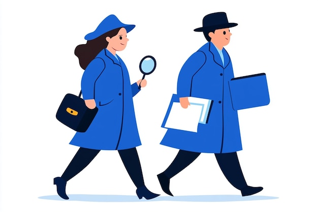 Two Detective Characters Vector Design