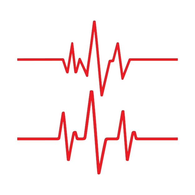 Vector two ecg heartbeat line with white background