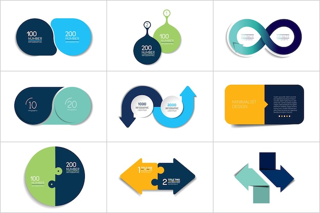 Two elements banner 2 steps design chart infographic step by step number option layout