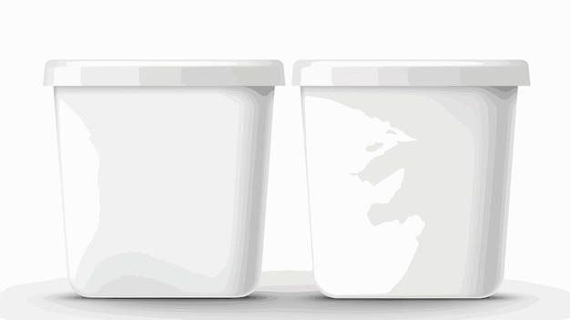 two empty white containers with one missing and the other showing the inside of the box