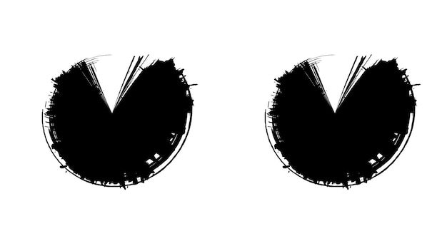 two eyes drawn on a white background with black and white lines