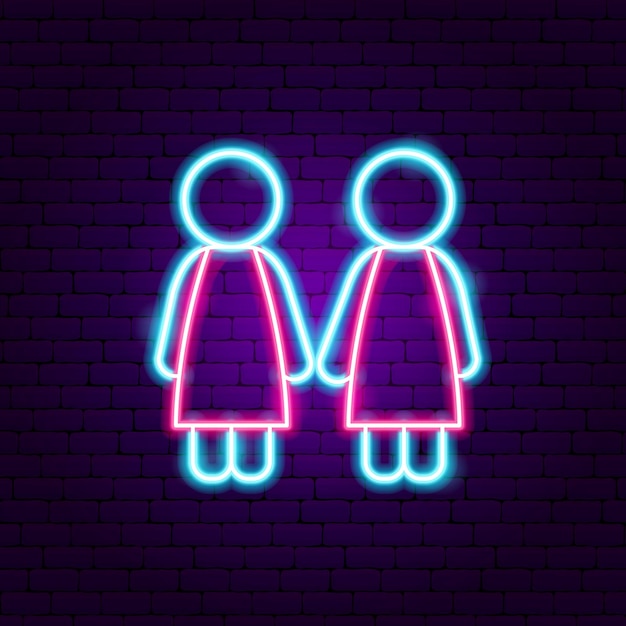 Two Girls Lesbian Neon Sign