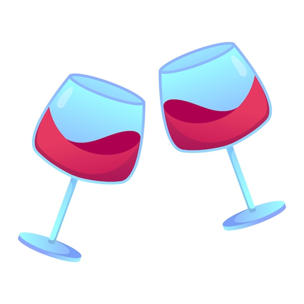 Two glasses of wine isolated on white background