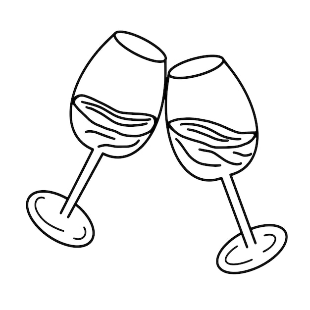 Two glasses of wine on a white background