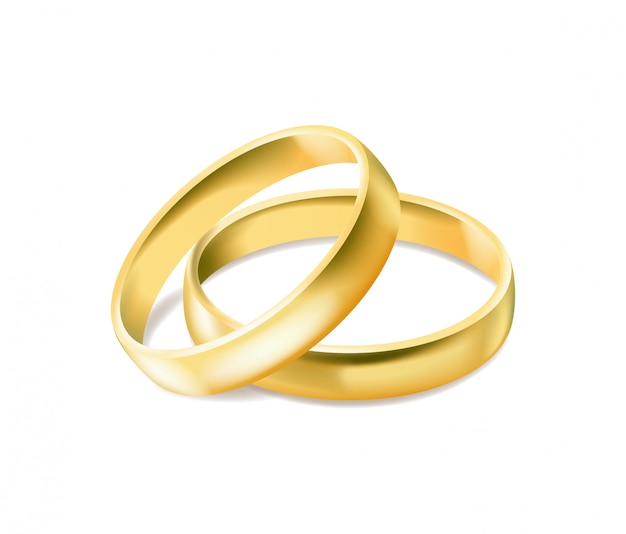 Vector two gold engagement rings