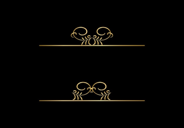 Two gold frames with a border with two cats on a black background.