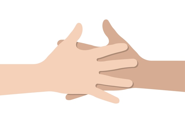 Two hands helping. Handshake vector icon. Business concept flat design. EPS 10