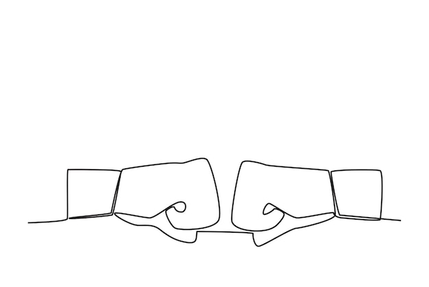 Two hands highfive each other Friendship Day oneline drawing