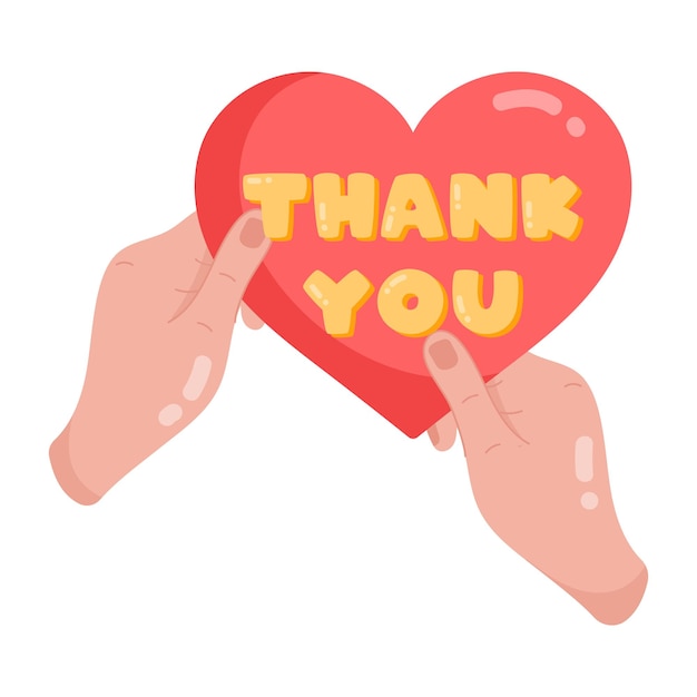 Two hands hold a red heart that says thank you.