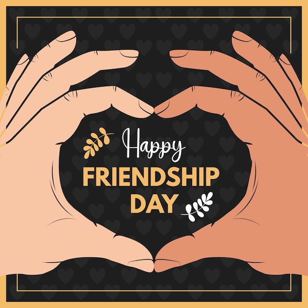 Two Hands Making Heart Friendship Day Social Media Post Template