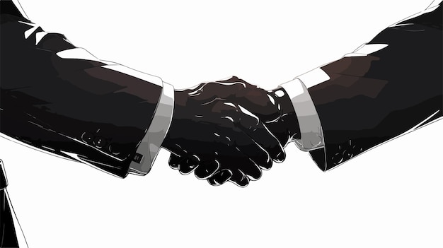 two hands that say  handshake  with a white background