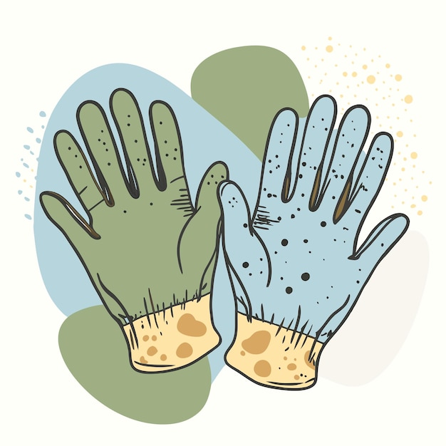 Vector two hands with green hands that say hands with hands on them