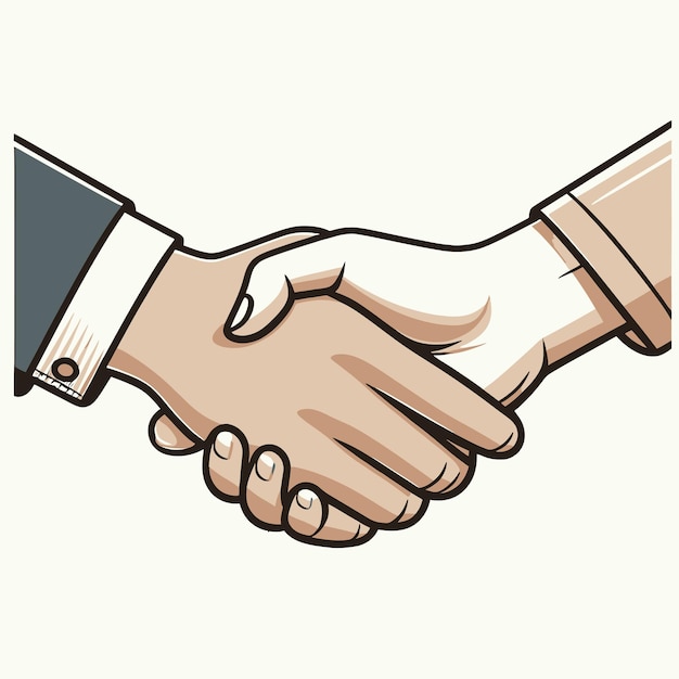 two handshake in front of a white background