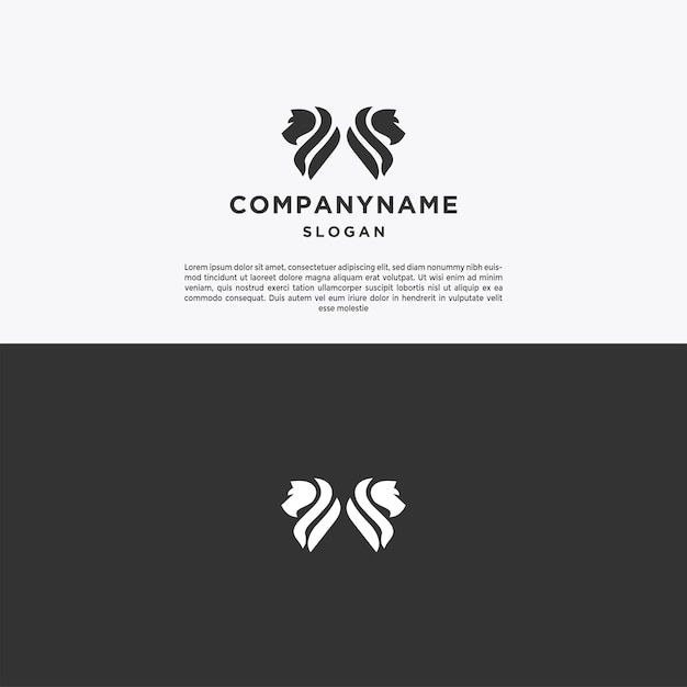 Two horse logo icon design template