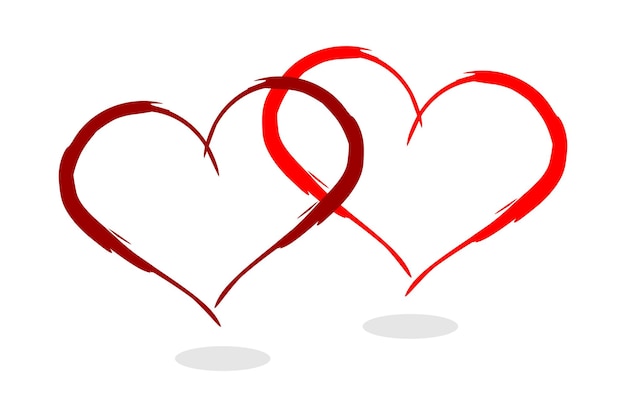 Two linked heart Couple love symbol