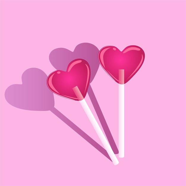 Two lollipop hearts