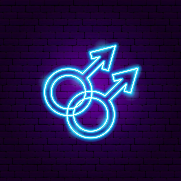 Vector two men neon sign