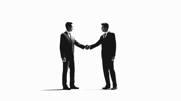 two men shaking hands one of which is wearing a suit