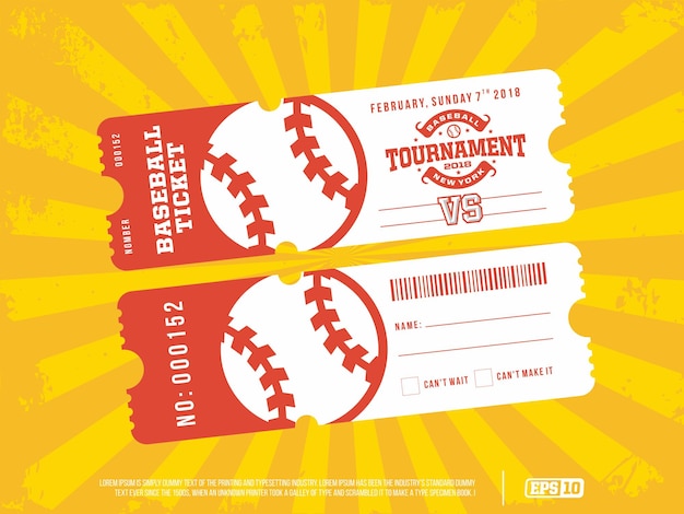 Vector two modern professional design of baseball tickets in green theme