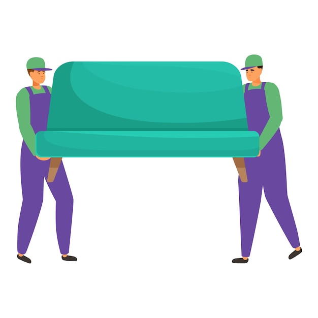 Vector two movers carrying sofa moving house service illustration