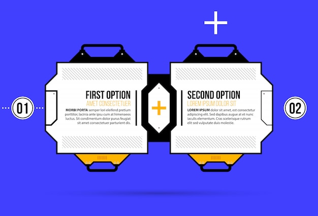 Two options horizontal template in geometric style 