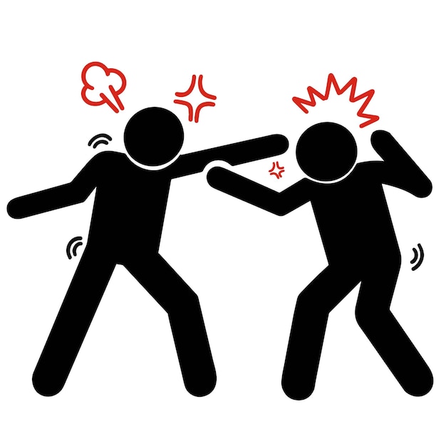 Vector two people fighting vector illustration