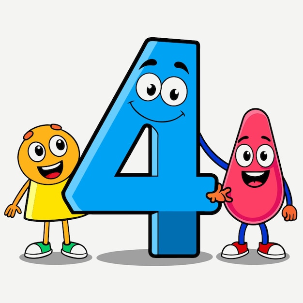 Vector two people holding hands with one holding a number 3