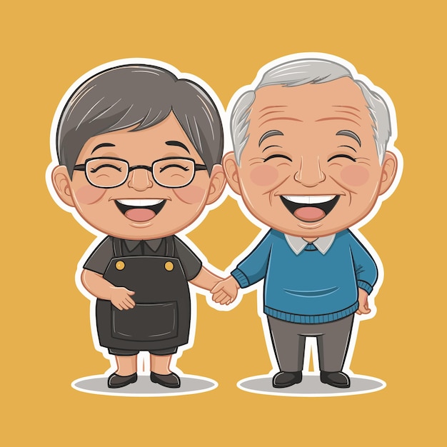 Vector two people holding hands with one that says  old man