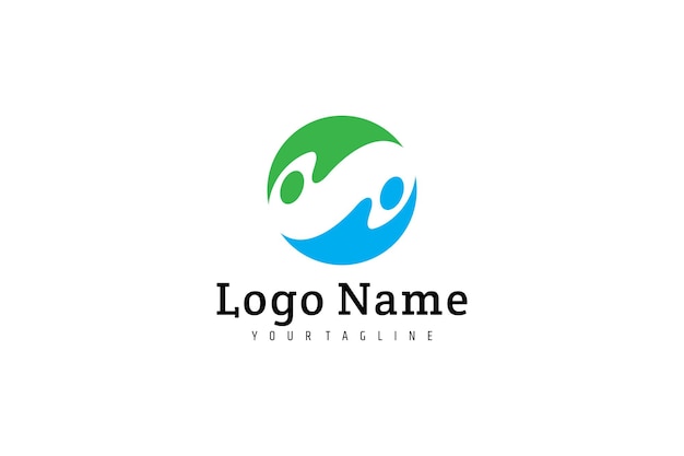 Two people logo in circle shape