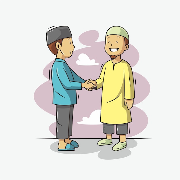 two people shaking hands illustration