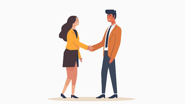 Vector two people shaking hands one of them is wearing a suit