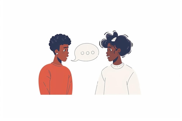 Two People Talking In Illustration