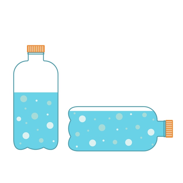 two sealed plastic bottles of pure mineral water Clip art with a drink