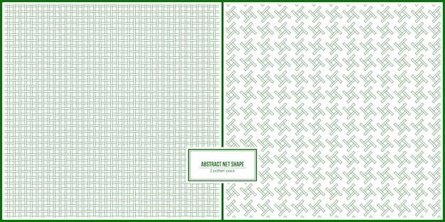 two set pattern of abstract green net shape