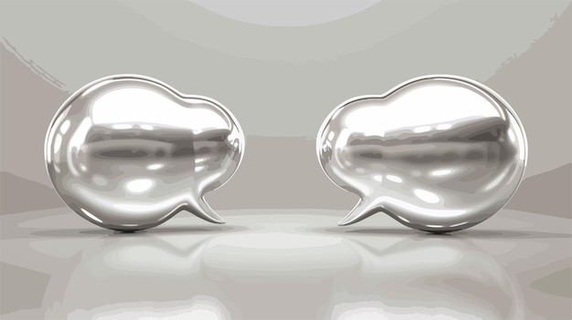 Vector two silver earrings with a white background and one of them has a white background