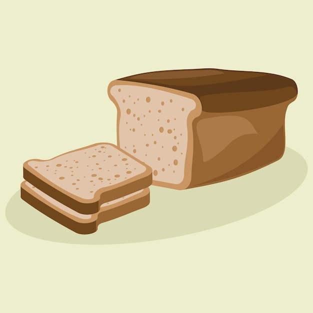 Two Slices Of Rye Bread Food Illustration