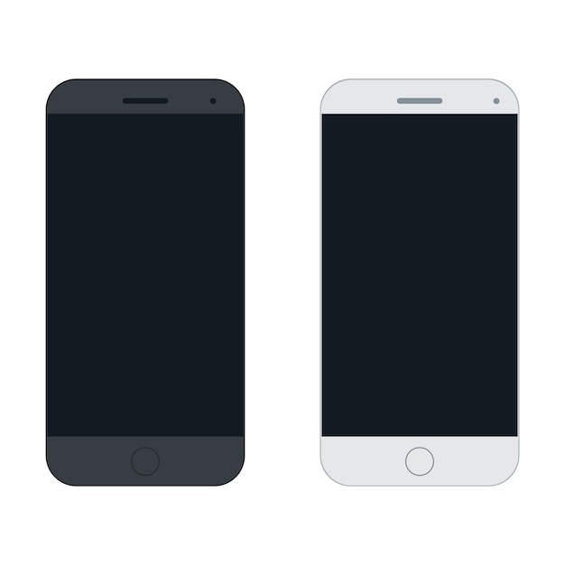 Two smartphone with black screen