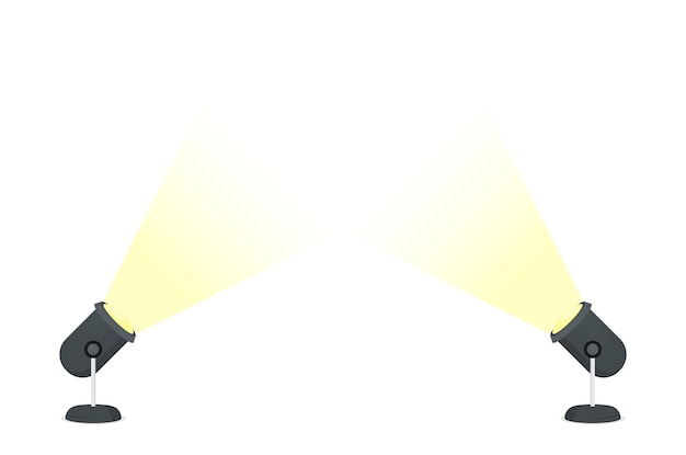 Vector two spotlights in flat style vector