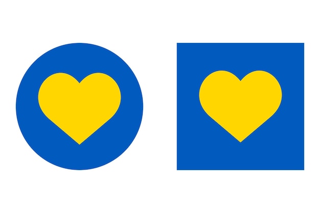 Two vector hearts in colors of Ukrainian flag