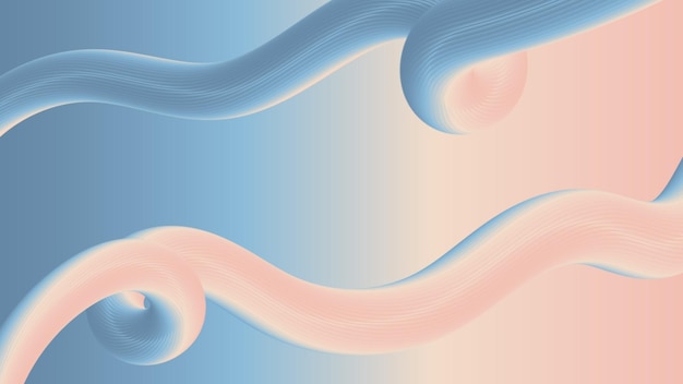 Two wavy lines pink and blue on a gradient background