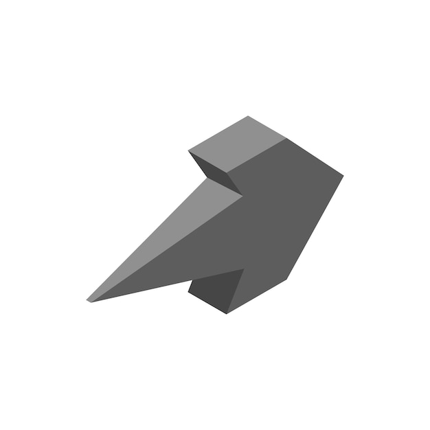 Two way arrow isometric 3d icon on a white background