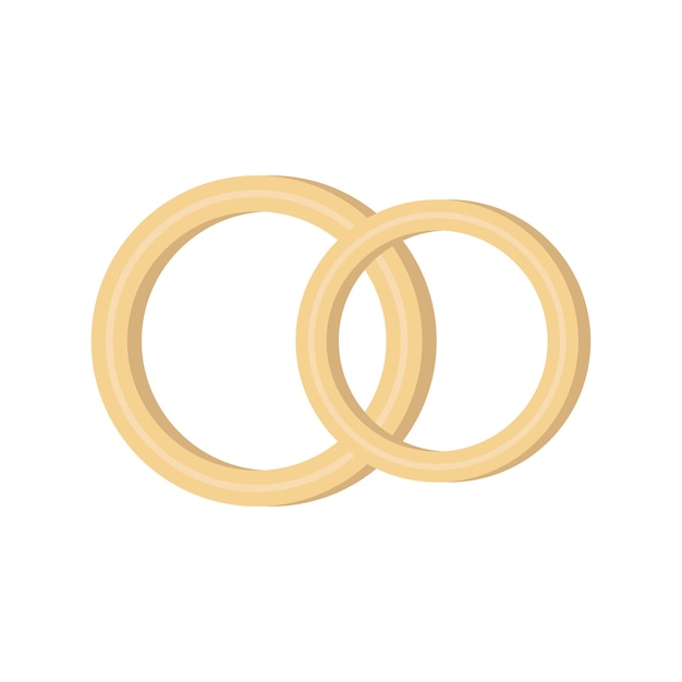 Two wedding rings on a white background