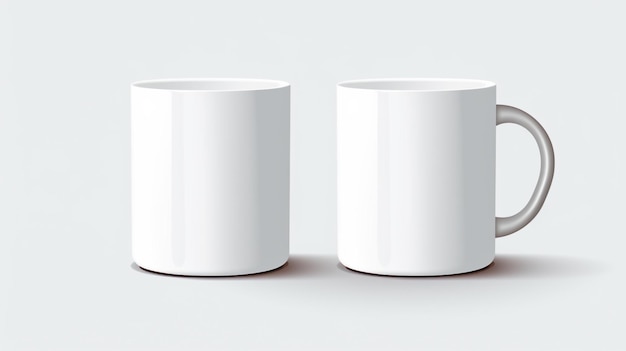 Vector two white cups are stacked side by side one is white