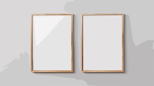 Vector two wooden frames with one that has a white picture on it