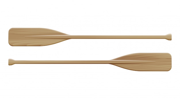 Two wooden paddles. Sport oars.