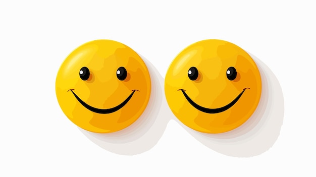 Vector two yellow smiley faces with a black and white background