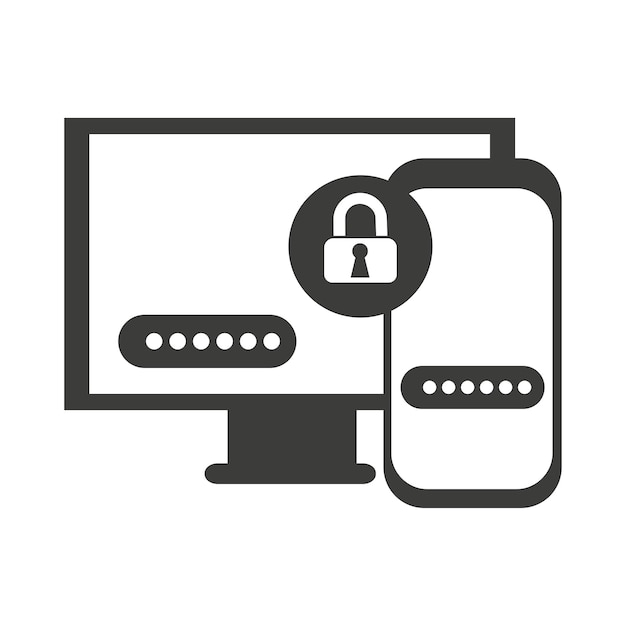 Twofactor authorization to log in A smartphone and a computer with a lock 2FA security check