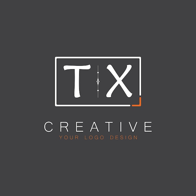 Vector tx initial monogram logo for creative with square style design